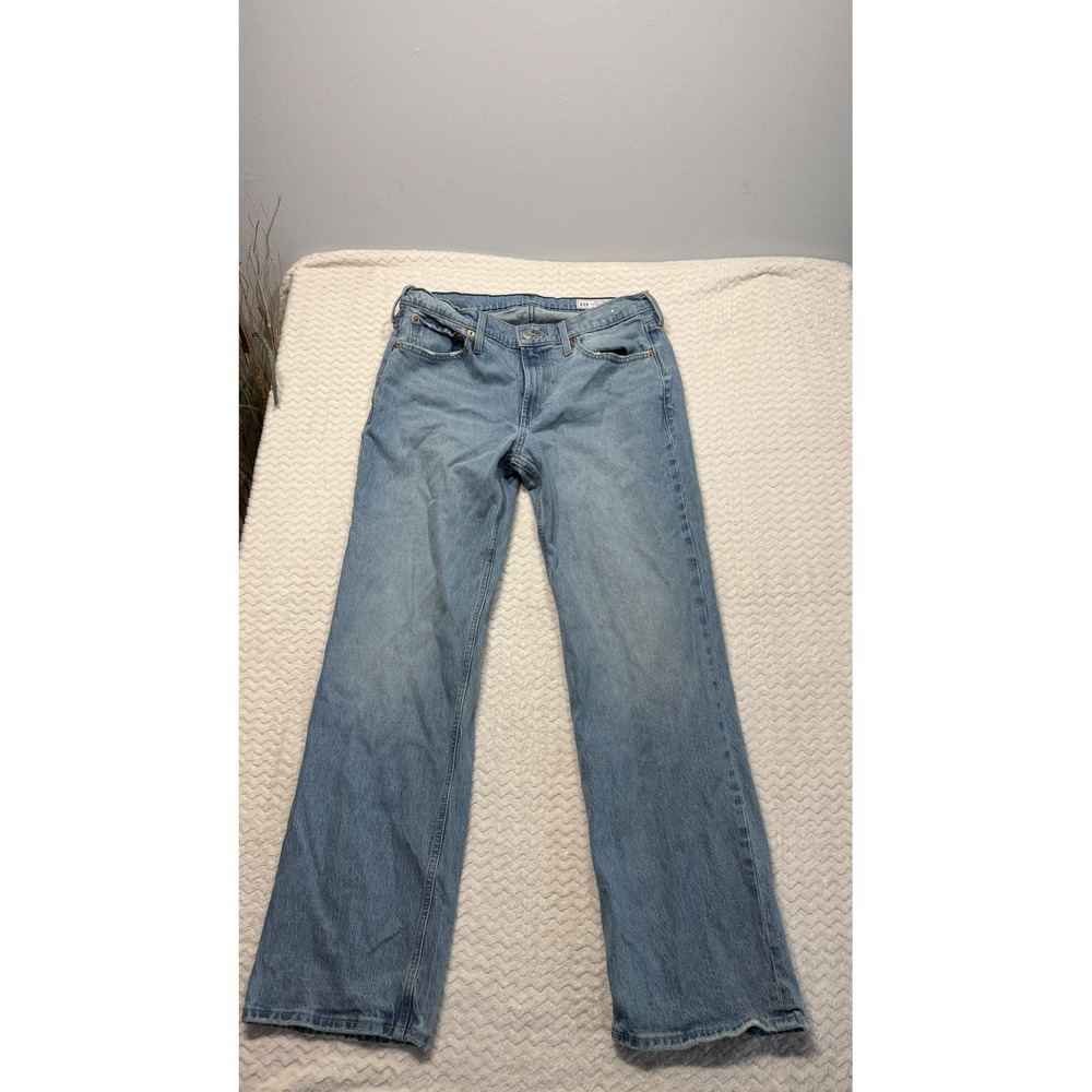 Gap Relaxed Straight Mid Rise Light Wash Blue Denim Jeans Size 30 10R 4435